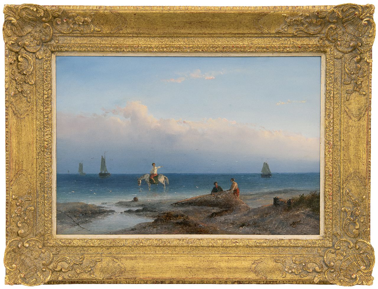 Hans J.G. | Josephus Gerardus Hans, Na de vangst, olieverf op paneel 31,6 x 46,4 cm, gesigneerd rechtsonder Hans J.G. | Josephus Gerardus Hans, Na de vangst, olieverf op paneel 31,6 x 46,4 cm, gesigneerd rechtsonder