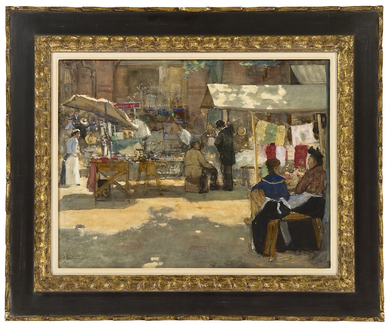 Arntzenius P.F.N.J.  | Pieter Florentius Nicolaas Jacobus 'Floris' Arntzenius, Markt, Den Haag, aquarel op papier 36,2 x 46,9 cm, gesigneerd linksonder en te dateren ca. 1905