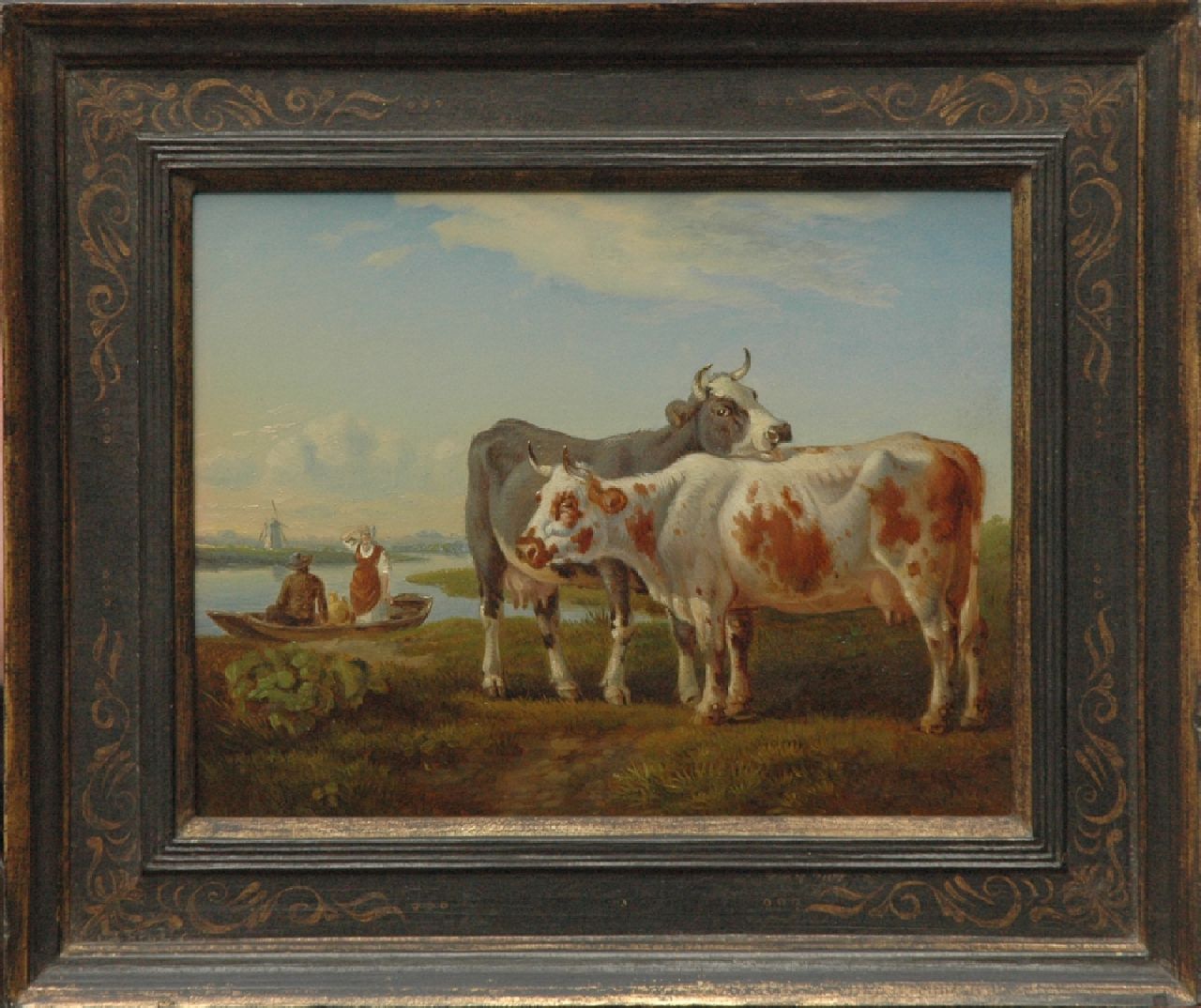 Ravenswaay J. van | Jan van Ravenswaay, Hollands Arcadië, olieverf op paneel 20,9 x 27,0 cm, gesigneerd rechtsonder met initialen Ravenswaay J. van | Jan van Ravenswaay, Hollands Arcadië, olieverf op paneel 20,9 x 27,0 cm, gesigneerd rechtsonder met initialen