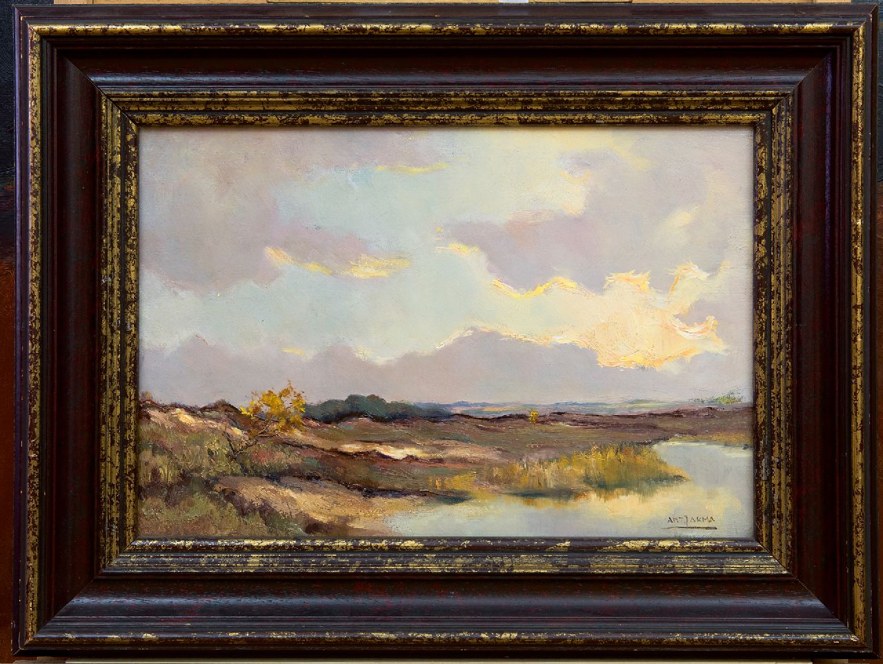 Jakma J.A.  | Johannes Antonius 'Anton' Jakma, Heidelandschap, olieverf op doek 30,0 x 43,5 cm, gesigneerd rechtsonder