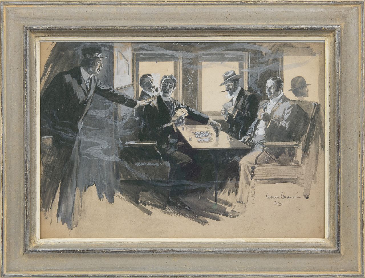 Grant G.H. | 'Gordon' Hope Grant | Aquarellen en tekeningen te koop aangeboden | Betrapt bij het gokken, aquarel op papier 44,0 x 67,0 cm, gesigneerd rechtsonder en gedateerd '06 Grant G.H. | 'Gordon' Hope Grant | Aquarellen en tekeningen te koop aangeboden | Betrapt bij het gokken, aquarel op papier 44,0 x 67,0 cm, gesigneerd rechtsonder en gedateerd '06