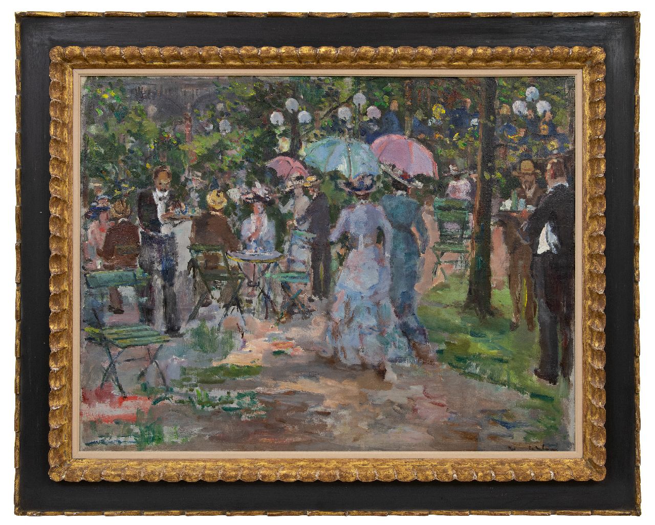Neuburger E.  | Eliazer 'Elie' Neuburger, Concert in de tuin van de Galerij, Amsterdam, omstreeks 1910, olieverf op doek 64,9 x 85,0 cm, gesigneerd rechtsonder en te dateren ca. 1910