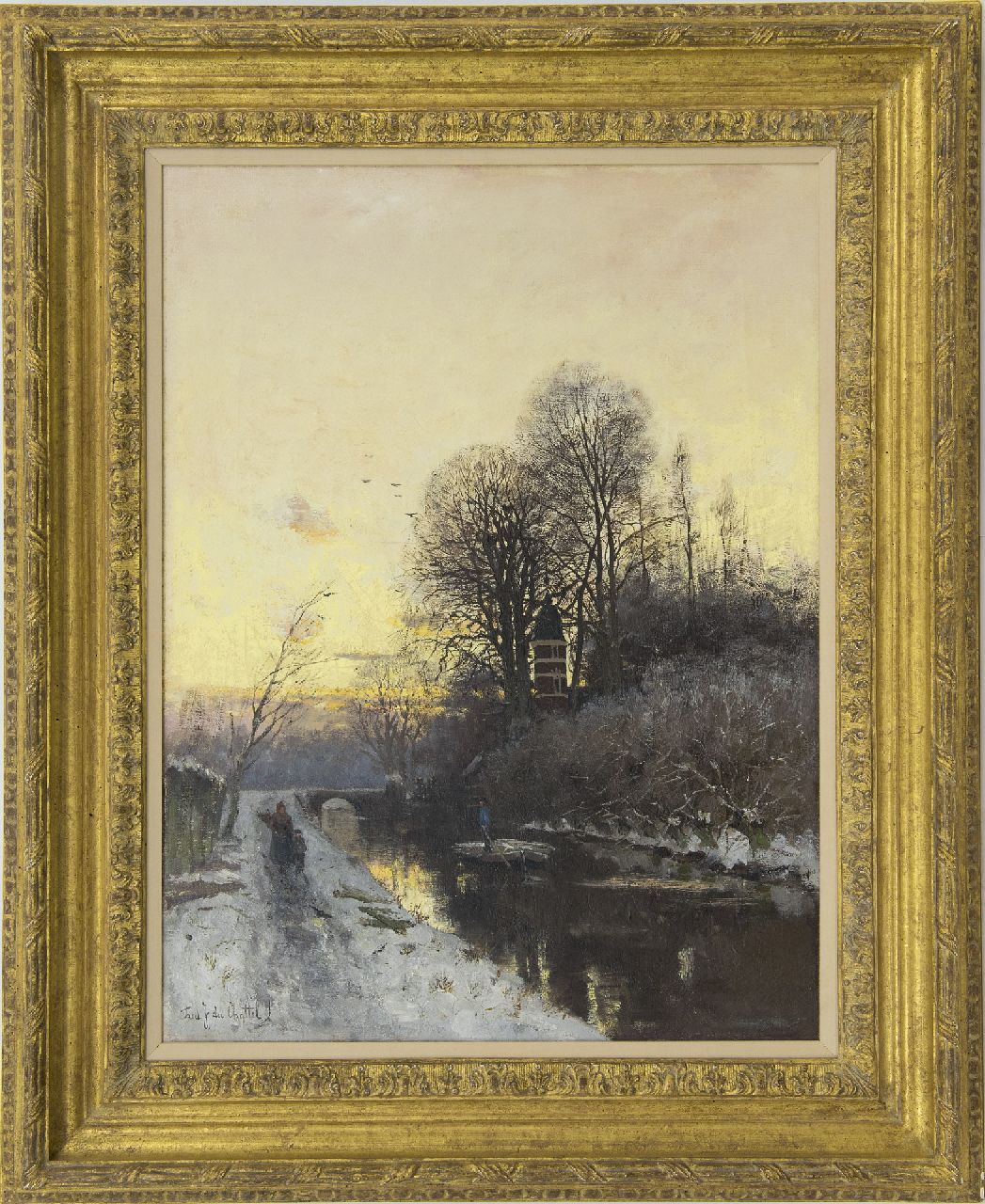 Rossum du Chattel F.J. van | Fredericus Jacobus van Rossum du Chattel | Schilderijen te koop aangeboden | Winterlandschap bij Huis te Hoorn, Rijswijk, olieverf op doek 60,5 x 45,1 cm, gesigneerd linksonder en zonder lijst
