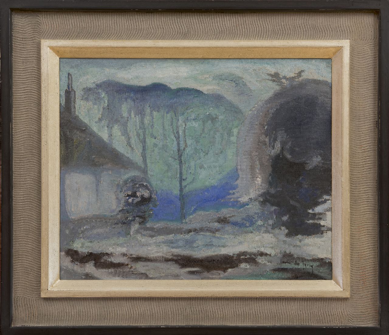 Jong G. de | Gerben 'Germ' de Jong | Schilderijen te koop aangeboden | Winterlandschap, olieverf op doek 41,2 x 50,0 cm, gesigneerd rechtsonder en te dateren ca. 1918 Jong G. de | Gerben 'Germ' de Jong | Schilderijen te koop aangeboden | Winterlandschap, olieverf op doek 41,2 x 50,0 cm, gesigneerd rechtsonder en te dateren ca. 1918