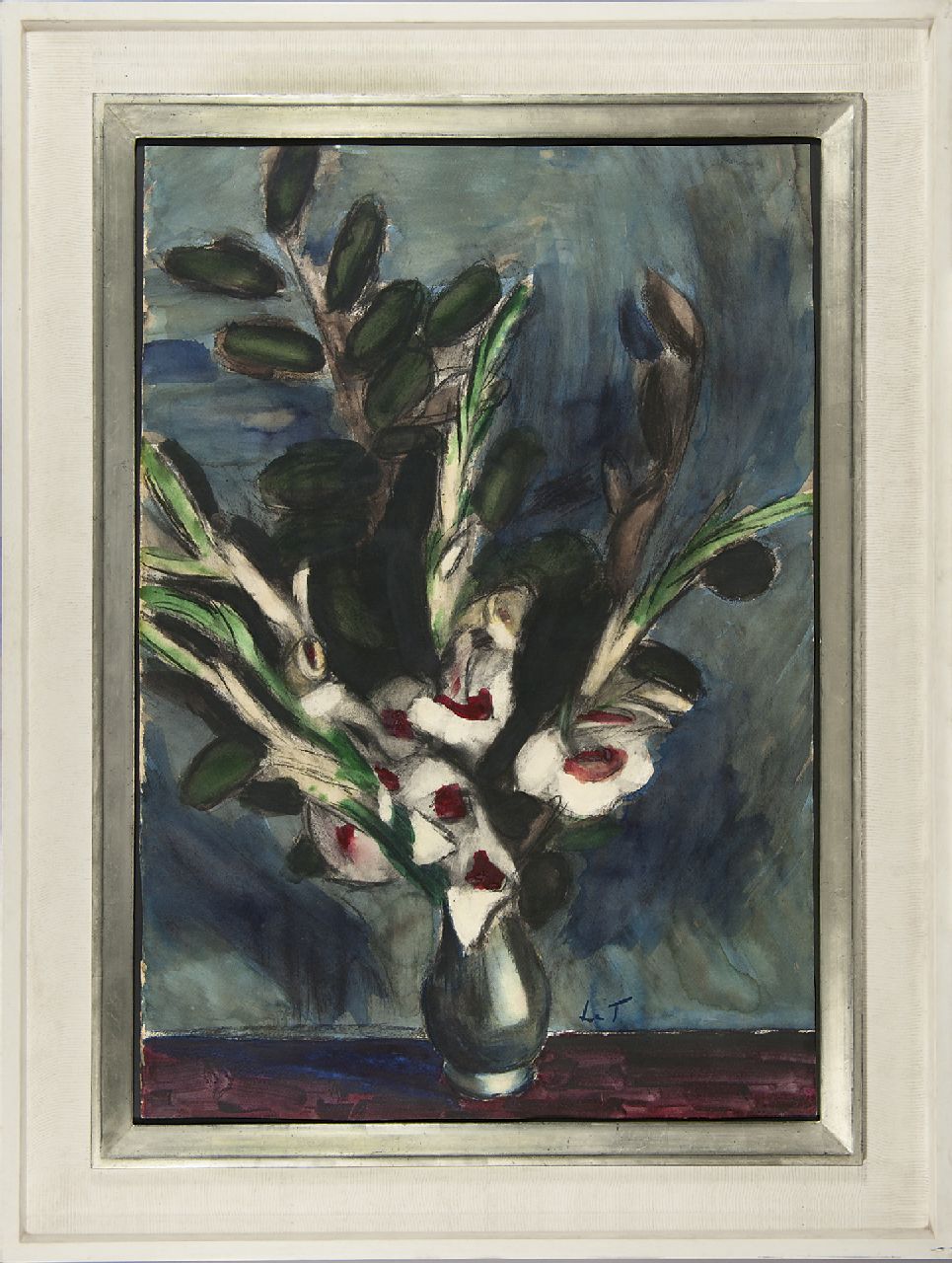 Fauconnier H.V.G. Le | 'Henri' Victor Gabriel Le Fauconnier | Aquarellen en tekeningen te koop aangeboden | Gladiolen, zwart krijt en aquarel op papier 99,1 x 68,4 cm, gesigneerd rechtsonder met initialen