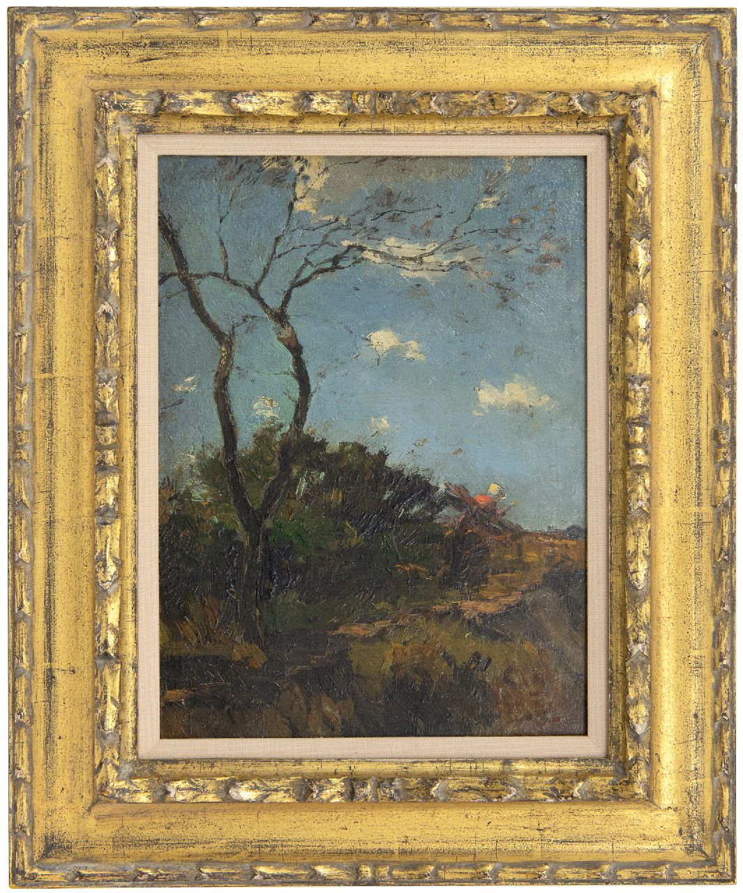 Zwart W.H.P.J. de | Wilhelmus Hendrikus Petrus Johannes 'Willem' de Zwart, De houtsprokkelaarster in de duinen, olieverf op paneel 32,0 x 24,1 cm, gesigneerd rechtsonder Zwart W.H.P.J. de | Wilhelmus Hendrikus Petrus Johannes 'Willem' de Zwart, De houtsprokkelaarster in de duinen, olieverf op paneel 32,0 x 24,1 cm, gesigneerd rechtsonder