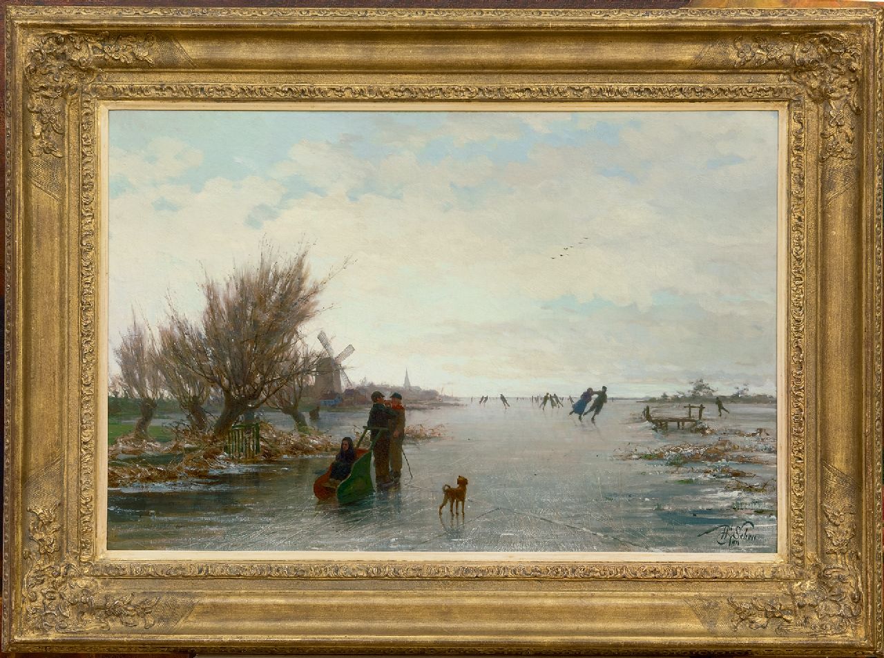 Seben H. van | Henri van Seben, Hollands ijsvermaak, olieverf op doek 46,6 x 70,2 cm, gesigneerd rechtsonder