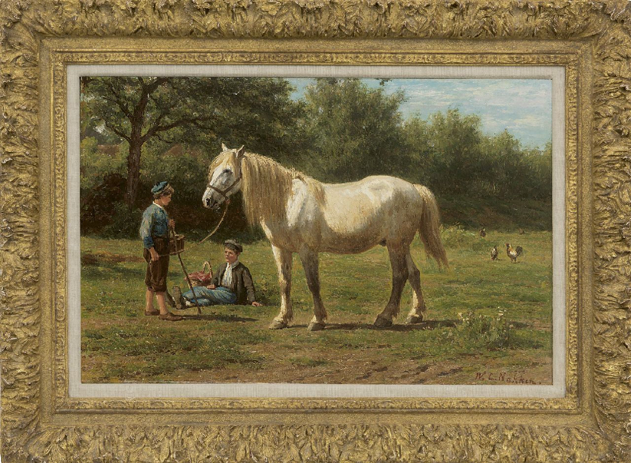 Nakken W.K.  | Willem Karel 'W.C.' Nakken, De oude schimmel, olieverf op doek op paneel 30,6 x 46,0 cm, gesigneerd rechtsonder