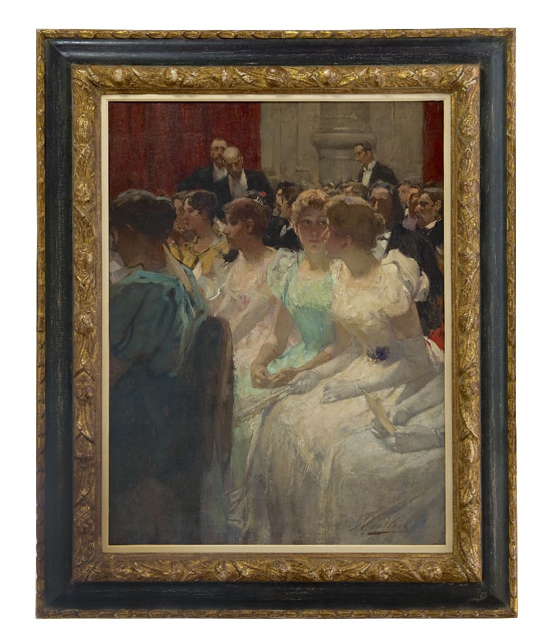 Waay N. van der | Nicolaas van der Waay, In de pauze, Concertgebouw Amsterdam, olieverf op doek 80,9 x 61,0 cm, gesigneerd rechtsonder