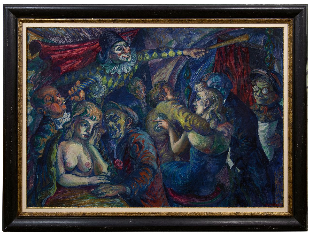 Norden H. van | Hans van Norden | Schilderijen te koop aangeboden | Carnaval, olieverf op doek 95,2 x 135,2 cm, gesigneerd rechtsonder en te dateren ca. 1951