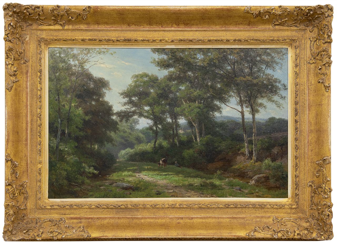 Borselen J.W. van | Jan Willem van Borselen, Rustende herder, olieverf op doek 44,8 x 70,3 cm, gesigneerd linksonder Borselen J.W. van | Jan Willem van Borselen, Rustende herder, olieverf op doek 44,8 x 70,3 cm, gesigneerd linksonder