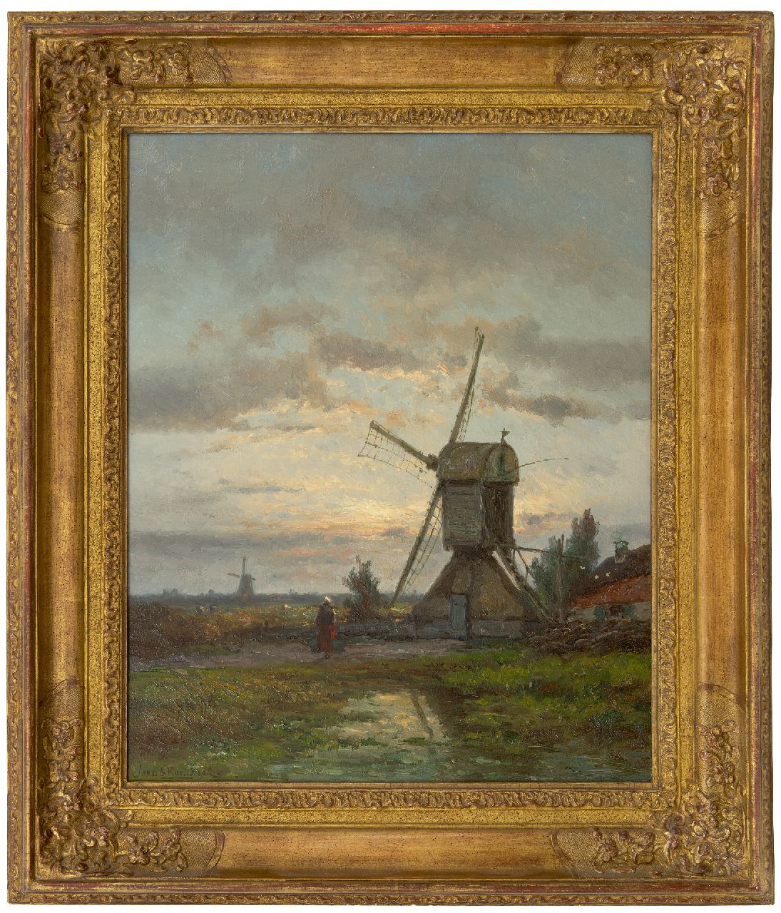 Koekkoek J.H.B.  | Johannes Hermanus Barend 'Jan H.B.' Koekkoek, Korenmolen De Lelie bij Kortenhoef, olieverf op paneel 56,0 x 45,5 cm, gesigneerd linksonder