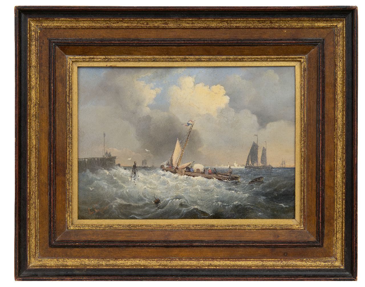 Kuijpers J. | Jan Kuijpers | Schilderijen te koop aangeboden | Zeilend veer op wild water, olieverf op paneel 19,2 x 26,0 cm, gesigneerd linksonder en te dateren ca. 1860, zonder lijst Kuijpers J. | Jan Kuijpers | Schilderijen te koop aangeboden | Zeilend veer op wild water, olieverf op paneel 19,2 x 26,0 cm, gesigneerd linksonder en te dateren ca. 1860, zonder lijst