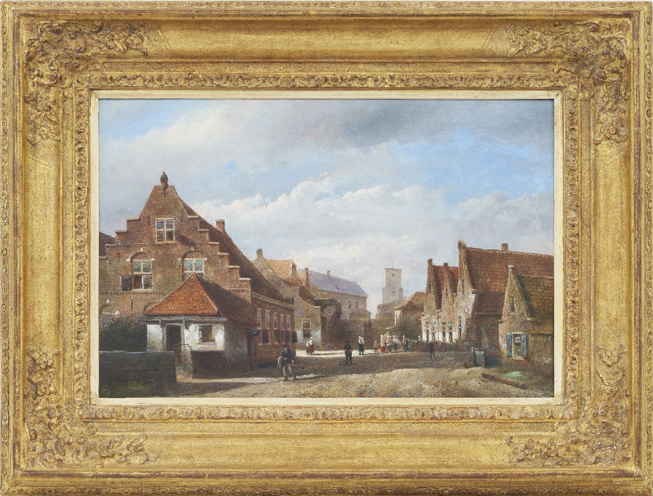 Karsen K. | Kasparus Karsen | Schilderijen te koop aangeboden | Geïdealiseerd gezicht op het Rozenobelstraatje in Zandvoort, olieverf op paneel 32,5 x 49,1 cm, gesigneerd linksonder en gedateerd '79 Karsen K. | Kasparus Karsen | Schilderijen te koop aangeboden | Geïdealiseerd gezicht op het Rozenobelstraatje in Zandvoort, olieverf op paneel 32,5 x 49,1 cm, gesigneerd linksonder en gedateerd '79
