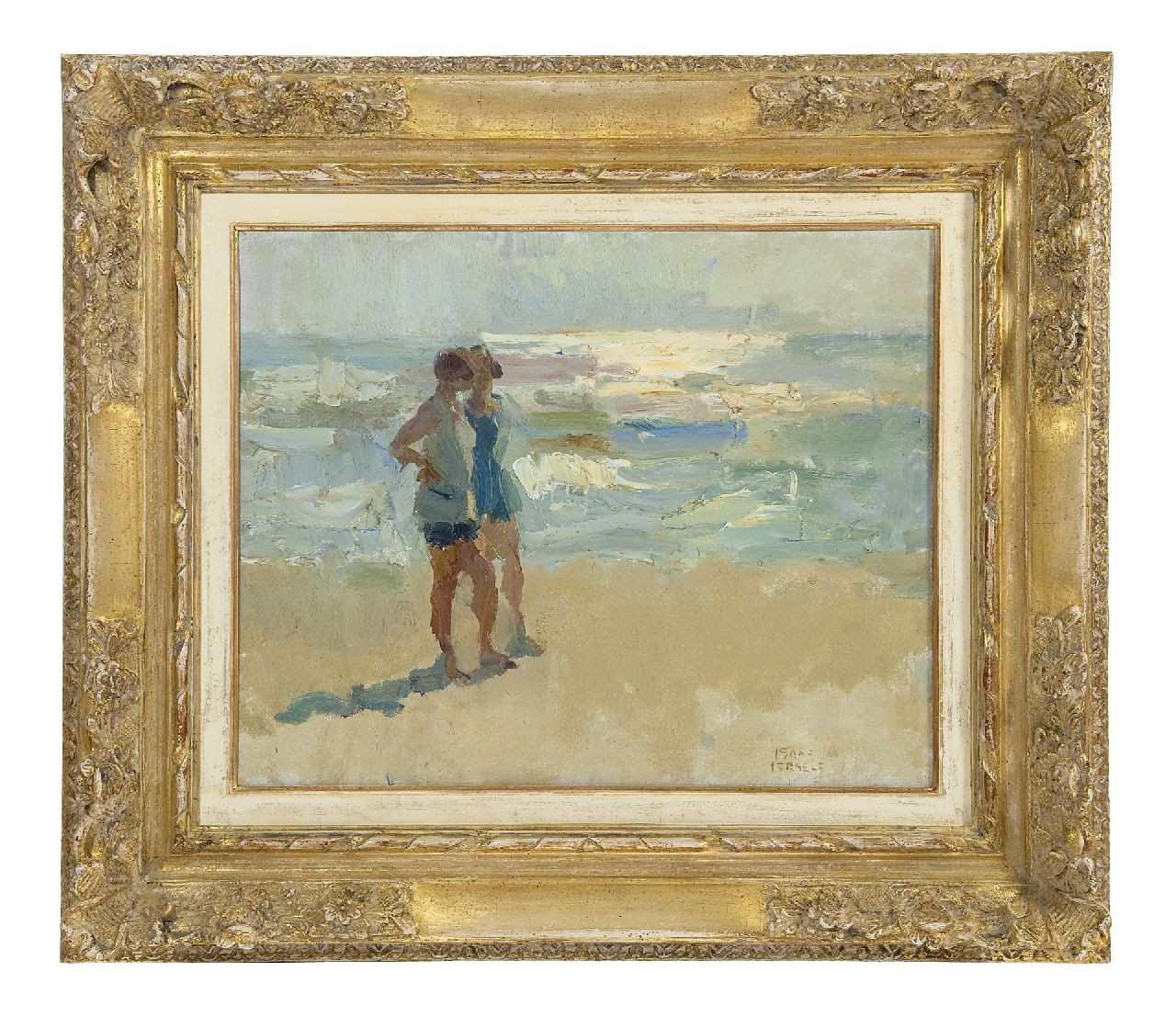 Israels I.L.  | 'Isaac' Lazarus Israels, Twee baadsters op het strand, Viareggio, olieverf op doek 40,3 x 50,4 cm, gesigneerd rechtsonder