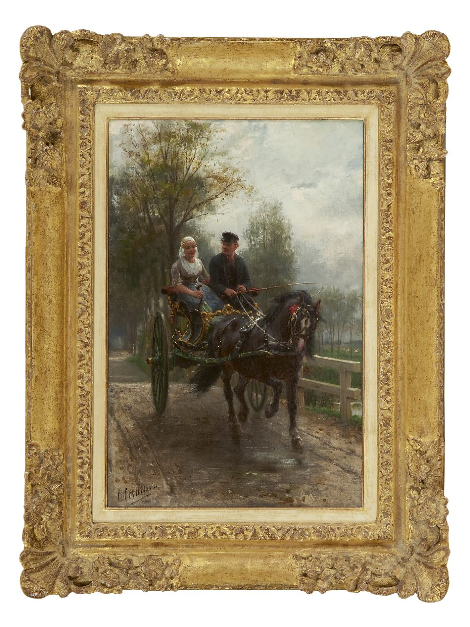Eerelman O. | Otto Eerelman, Zondags uitje, olieverf op doek 47,0 x 31,2 cm, gesigneerd linksonder Eerelman O. | Otto Eerelman, Zondags uitje, olieverf op doek 47,0 x 31,2 cm, gesigneerd linksonder