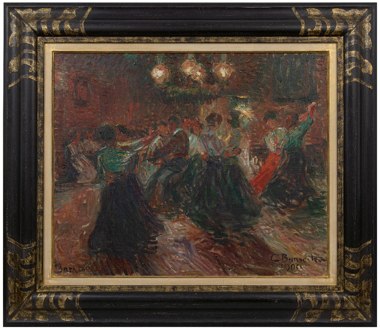 Burmester G. | Georg Burmester | Schilderijen te koop aangeboden | Feestavond, olieverf op doek 61,5 x 75,6 cm, gesigneerd rechtsonder en gedateerd 1909 Burmester G. | Georg Burmester | Schilderijen te koop aangeboden | Feestavond, olieverf op doek 61,5 x 75,6 cm, gesigneerd rechtsonder en gedateerd 1909
