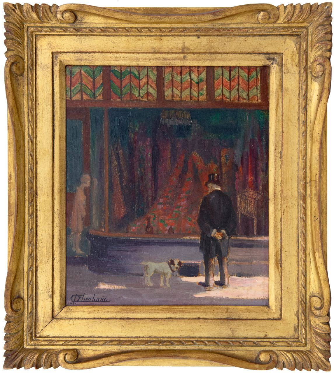 Eberhard G.G.A. | Guillaume Gustave Antoine Eberhard, Voor de etalage, olieverf op paneel 34,8 x 29,7 cm, gesigneerd linksonder Eberhard G.G.A. | Guillaume Gustave Antoine Eberhard, Voor de etalage, olieverf op paneel 34,8 x 29,7 cm, gesigneerd linksonder