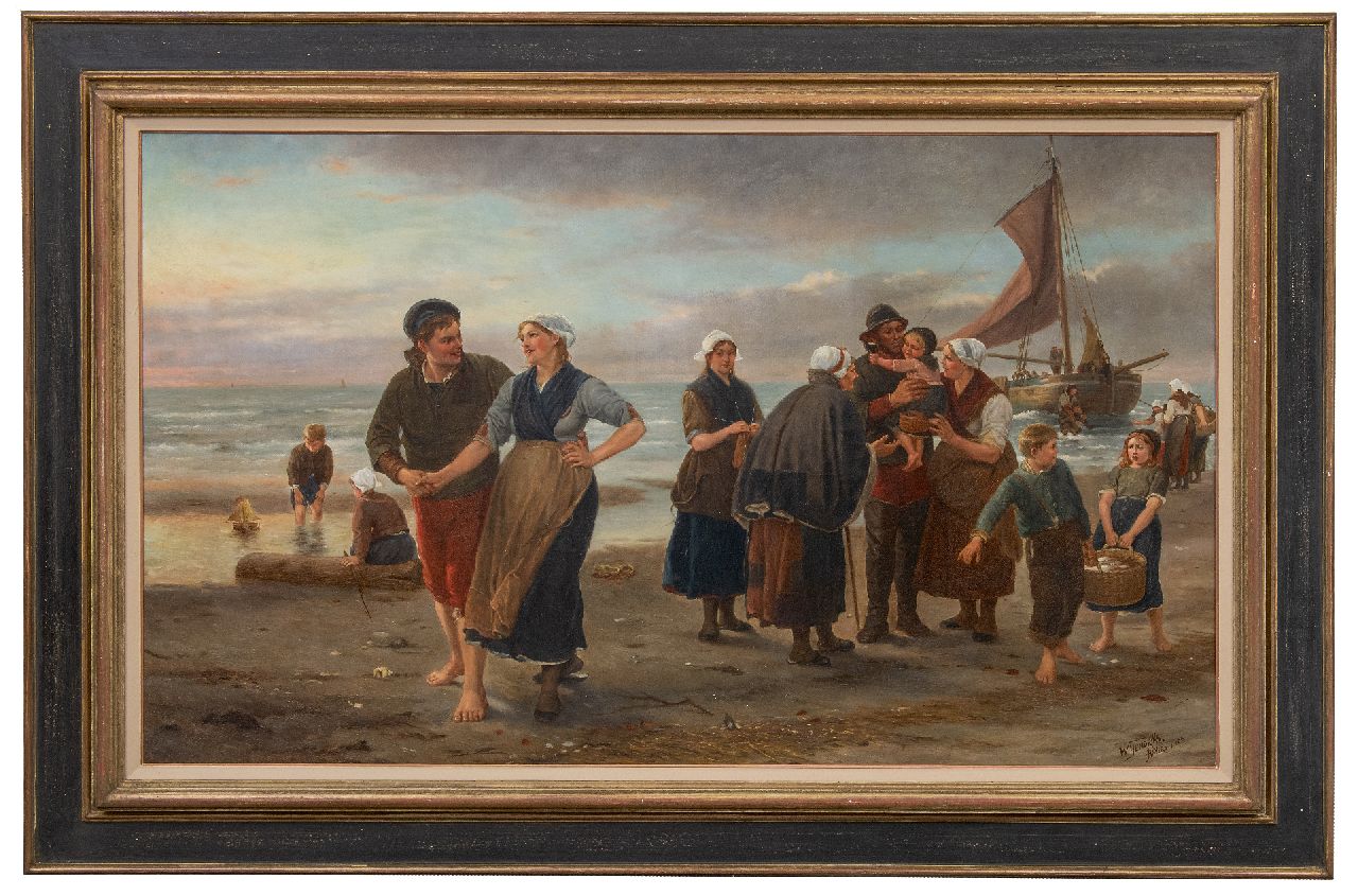 Hendriks W. | Hendriks, De gelukkige terugkeer van de vissers, olieverf op doek 73,1 x 120,8 cm, gesigneerd rechtsonder en gedateerd 'Anvers 1906' Hendriks W. | Hendriks, De gelukkige terugkeer van de vissers, olieverf op doek 73,1 x 120,8 cm, gesigneerd rechtsonder en gedateerd 'Anvers 1906'
