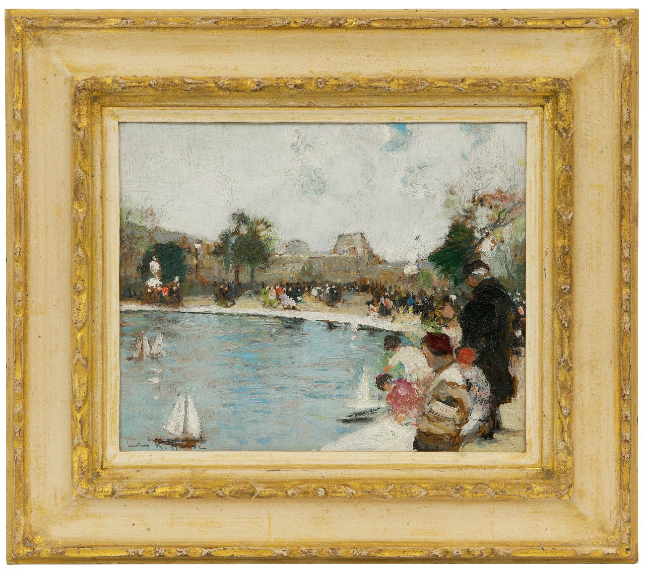 Hervé J.R. | Jules René Hervé | Schilderijen te koop aangeboden | De Jardin des Tuileries in Parijs, olieverf op board 22,2 x 27,2 cm, gesigneerd linksonder en verso Hervé J.R. | Jules René Hervé | Schilderijen te koop aangeboden | De Jardin des Tuileries in Parijs, olieverf op board 22,2 x 27,2 cm, gesigneerd linksonder en verso