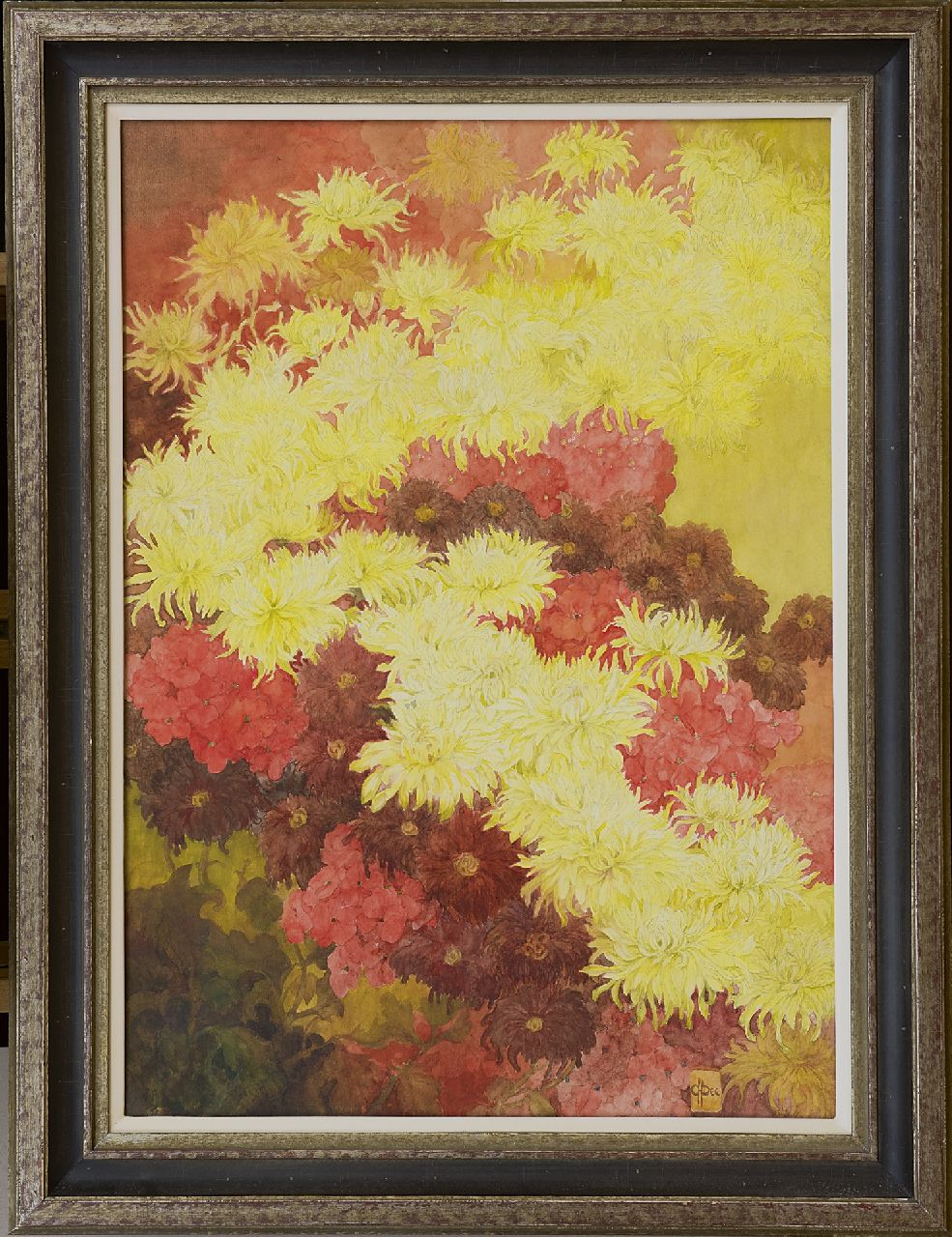 Dee C.H. | Corneille Henri Dee, Herfstbloemen, potlood en aquarel op papier 77,0 x 55,0 cm, gesigneerd rechtsonder met monogram Dee C.H. | Corneille Henri Dee, Herfstbloemen, potlood en aquarel op papier 77,0 x 55,0 cm, gesigneerd rechtsonder met monogram