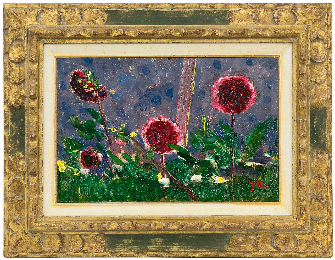 Rädecker J.A.  | Johannes Anton 'John' Rädecker | Schilderijen te koop aangeboden | Stilleven met ranonkels, olieverf op paneel 19,3 x 29,6 cm, gesigneerd rechtsonder met initialen en te dateren ca. 1912