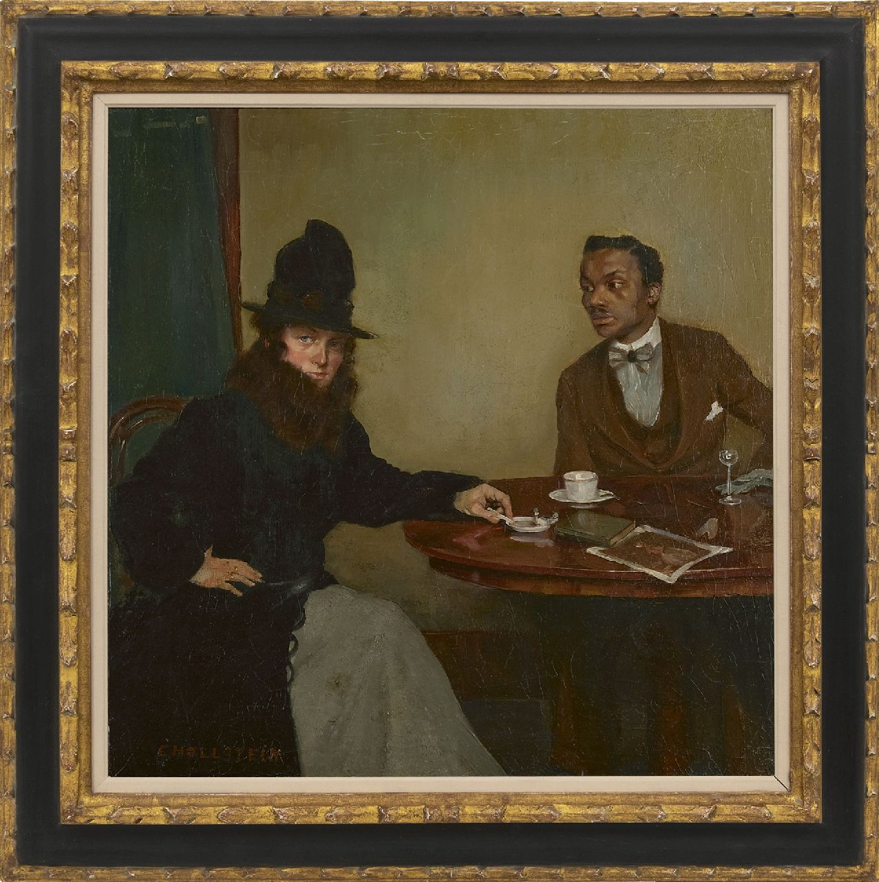 Hollstein E. | Erwin Hollstein, Café, Parijs, olieverf op doek 51,8 x 51,1 cm, gesigneerd linksonder Hollstein E. | Erwin Hollstein, Café, Parijs, olieverf op doek 51,8 x 51,1 cm, gesigneerd linksonder