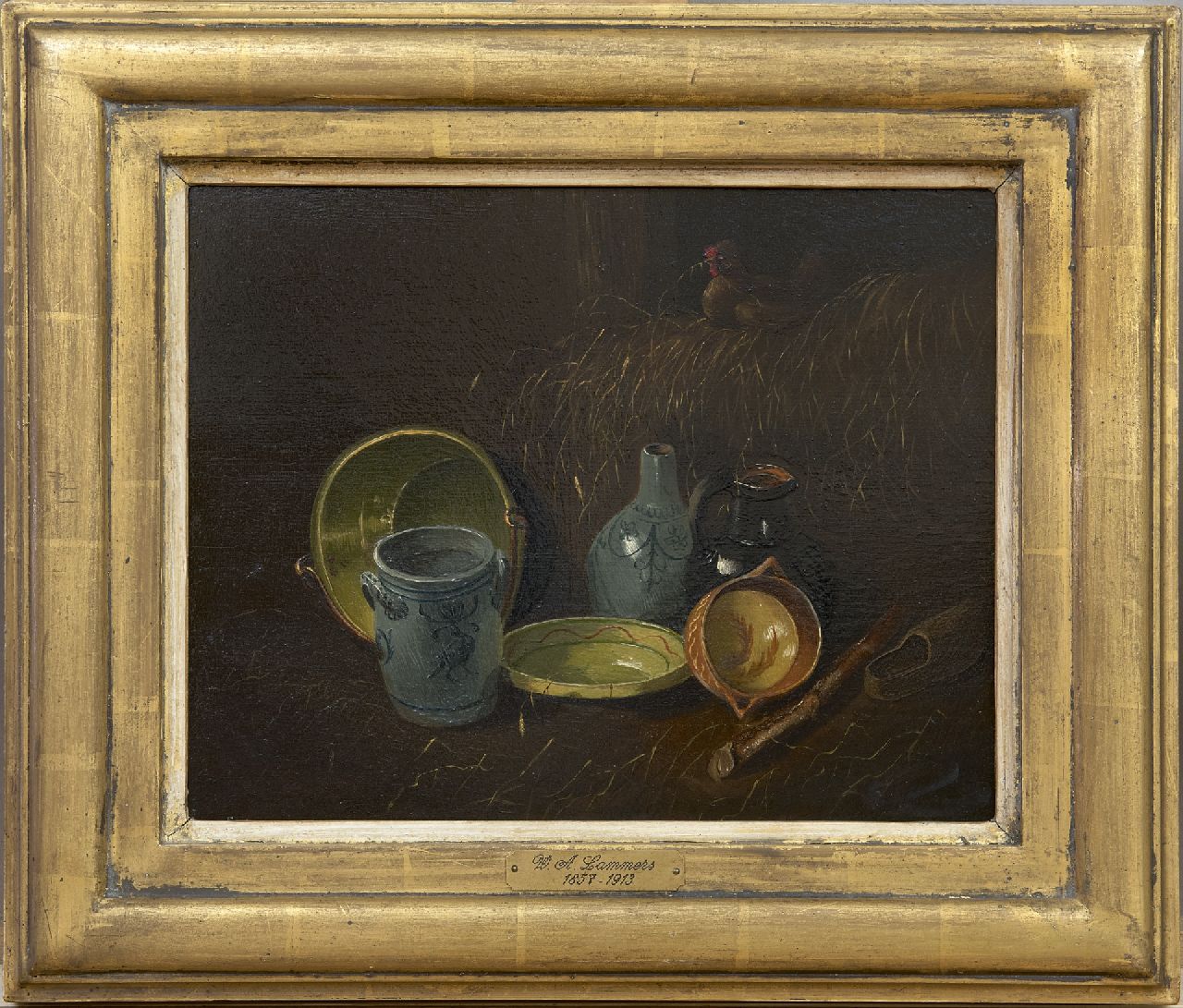 Lammers W.A. | Wilhelm Albertus Lammers | Schilderijen te koop aangeboden | Stilleven van keukenattributen, olieverf op paneel 22,4 x 28,3 cm Lammers W.A. | Wilhelm Albertus Lammers | Schilderijen te koop aangeboden | Stilleven van keukenattributen, olieverf op paneel 22,4 x 28,3 cm