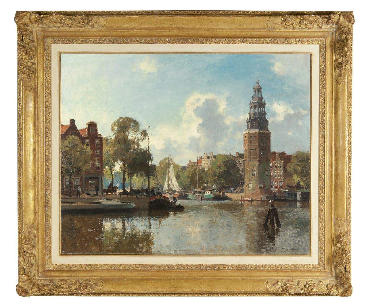 Vreedenburgh C. | Cornelis Vreedenburgh, De Montelbaanstoren, Amsterdam, olieverf op doek 60,0 x 73,9 cm, gesigneerd rechtsonder Vreedenburgh C. | Cornelis Vreedenburgh, De Montelbaanstoren, Amsterdam, olieverf op doek 60,0 x 73,9 cm, gesigneerd rechtsonder