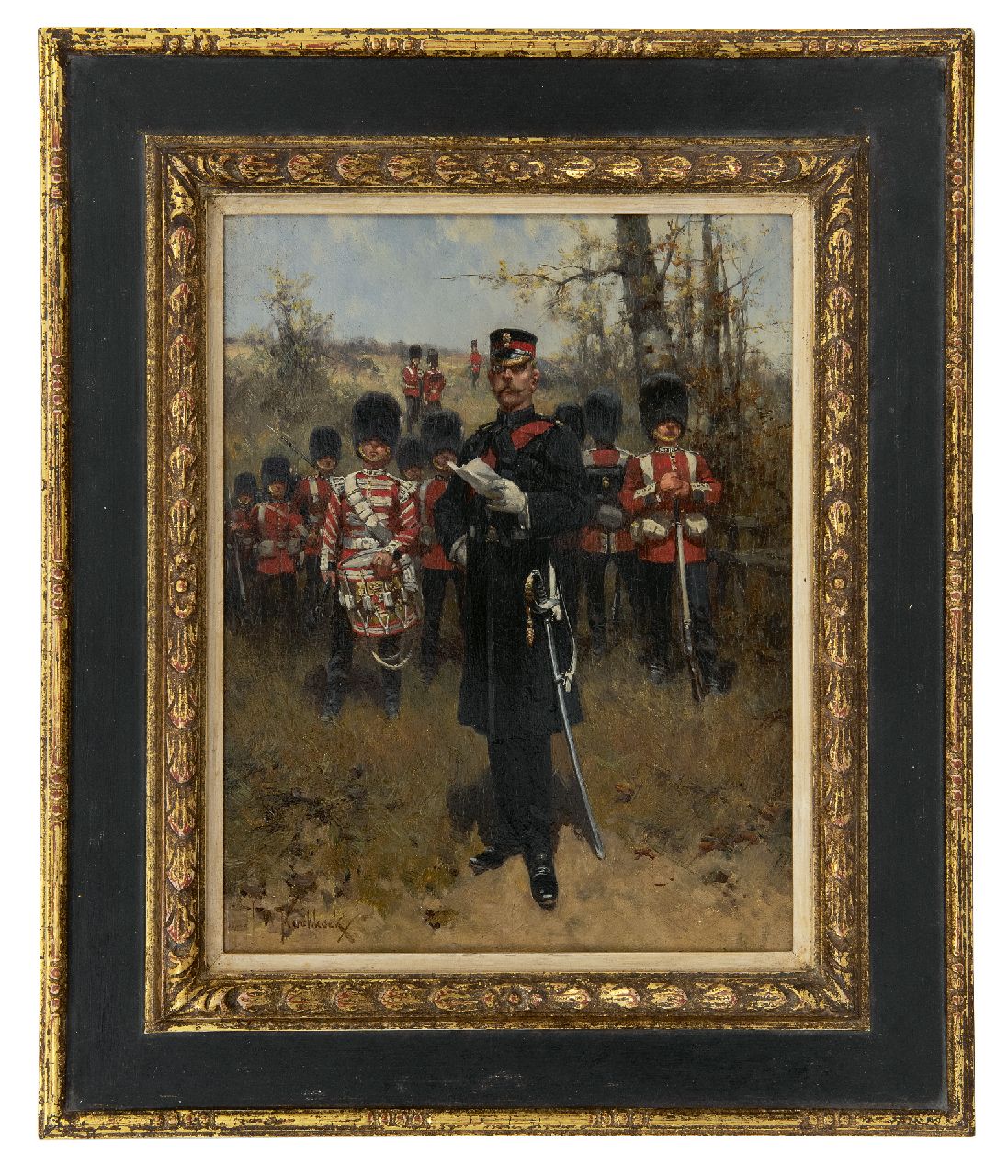 Koekkoek H.W. | Hermanus Willem Koekkoek, De Grenadier Guards van het Britse leger, olieverf op paneel 27,0 x 21,2 cm, gesigneerd linksonder en te dateren ca. 1898 Koekkoek H.W. | Hermanus Willem Koekkoek, De Grenadier Guards van het Britse leger, olieverf op paneel 27,0 x 21,2 cm, gesigneerd linksonder en te dateren ca. 1898