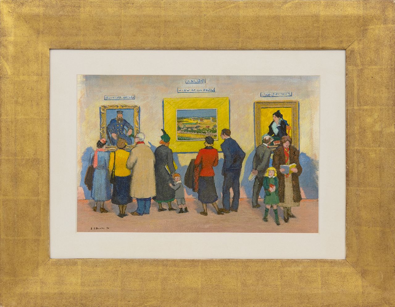 Barry E.C. | Edith Cleaves Barry, Van Gogh in het Metropolitan Museum, 1950, gouache en olieverf op papier 30,0 x 41,3 cm, gesigneerd linksonder en gedateerd '50 Barry E.C. | Edith Cleaves Barry, Van Gogh in het Metropolitan Museum, 1950, gouache en olieverf op papier 30,0 x 41,3 cm, gesigneerd linksonder en gedateerd '50