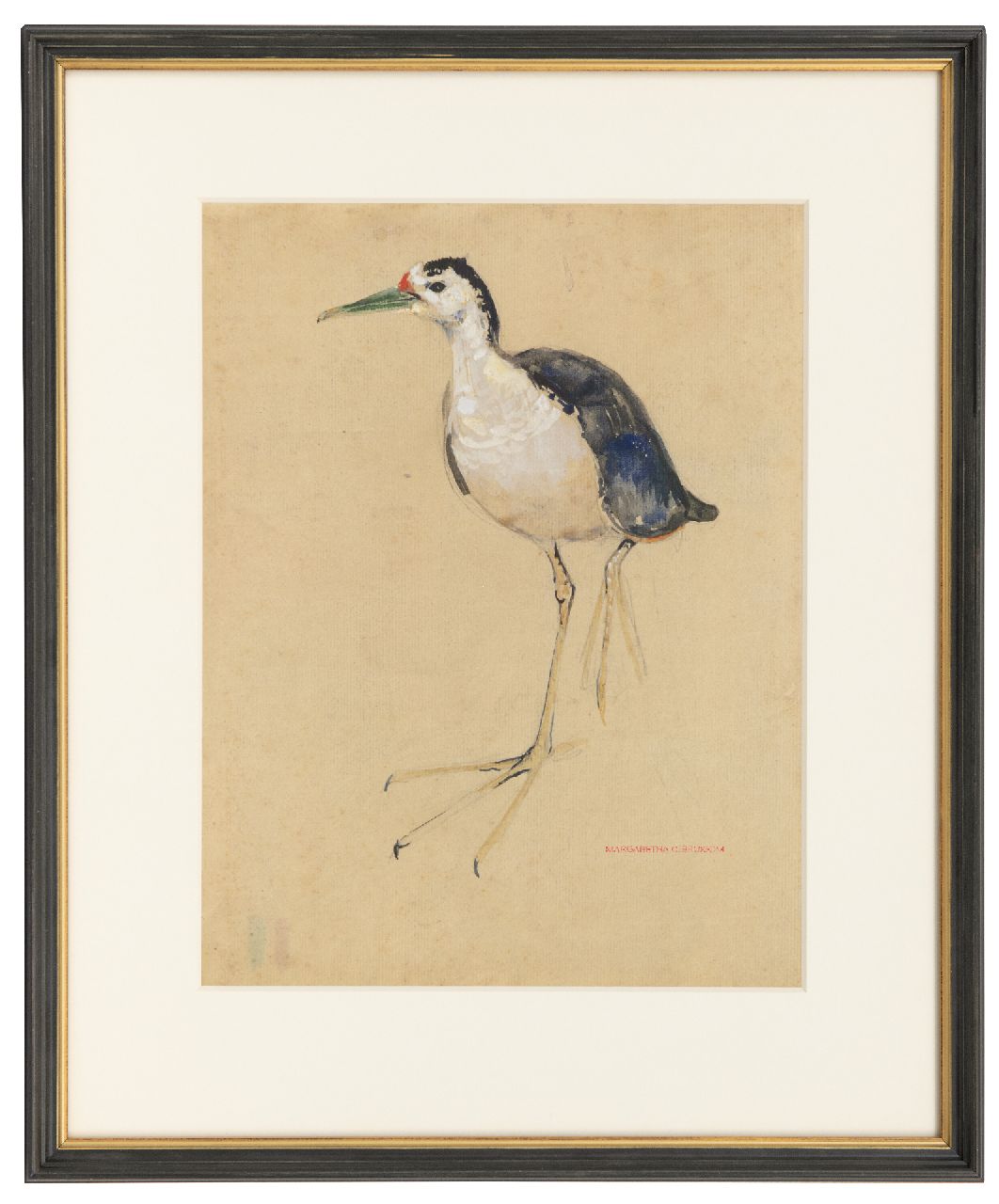 Bruigom M.C.  | Margaretha Cornelia 'Greta' Bruigom, Steltloper, aquarel en stempelinkt op papier 31,3 x 24,6 cm, gesigneerd rechtsonder met naamstempel
