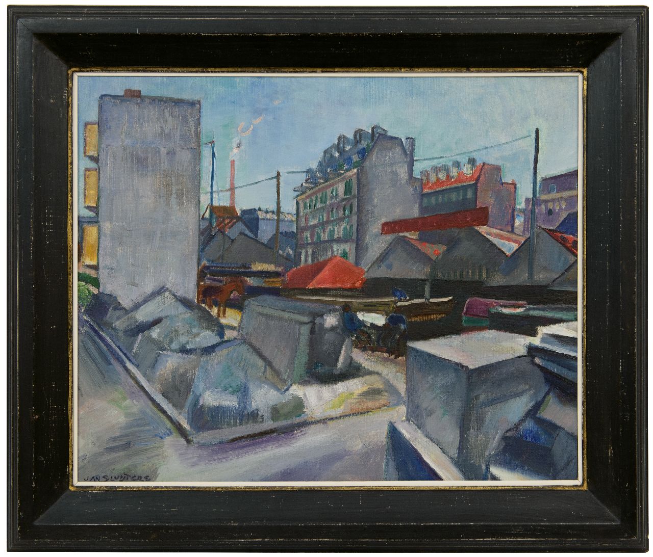 Sluijters J.C.B. | Johannes Carolus Bernardus 'Jan' Sluijters | Schilderijen te koop aangeboden | Stadsgezicht in Amsterdam, olieverf op doek 46,3 x 56,5 cm, gesigneerd linksonder en te dateren ca. 1919 Sluijters J.C.B. | Johannes Carolus Bernardus 'Jan' Sluijters | Schilderijen te koop aangeboden | Stadsgezicht in Amsterdam, olieverf op doek 46,3 x 56,5 cm, gesigneerd linksonder en te dateren ca. 1919