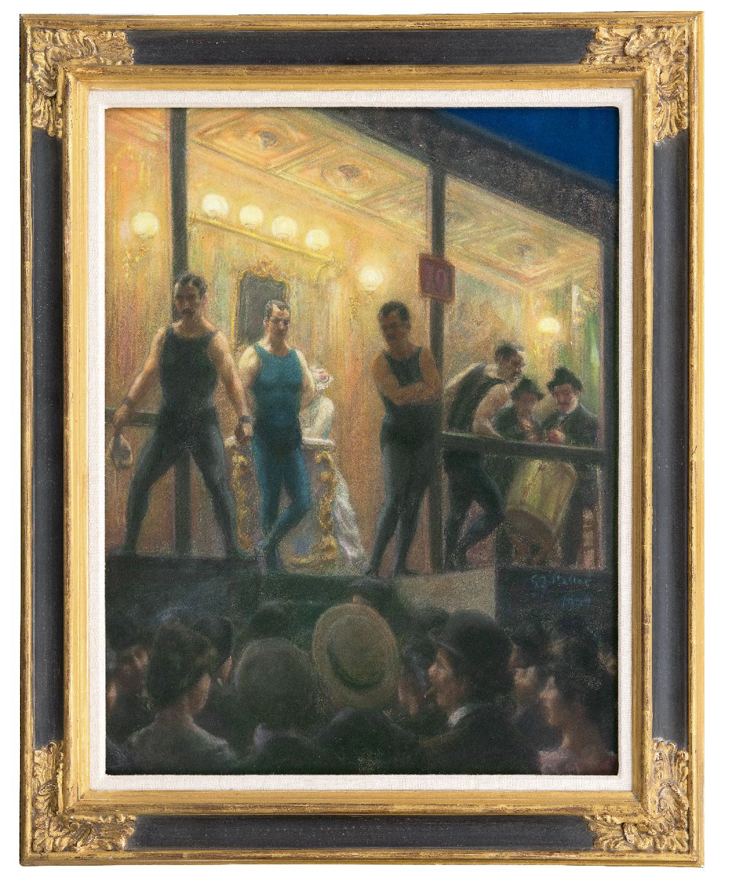 Staller G.J. | Gerard Johan Staller | Aquarellen en tekeningen te koop aangeboden | Bokstent op de kermis, pastel op papier op schildersboard 57,5 x 47,5 cm, gesigneerd rechts van het midden en gedateerd 1904 Staller G.J. | Gerard Johan Staller | Aquarellen en tekeningen te koop aangeboden | Bokstent op de kermis, pastel op papier op schildersboard 57,5 x 47,5 cm, gesigneerd rechts van het midden en gedateerd 1904