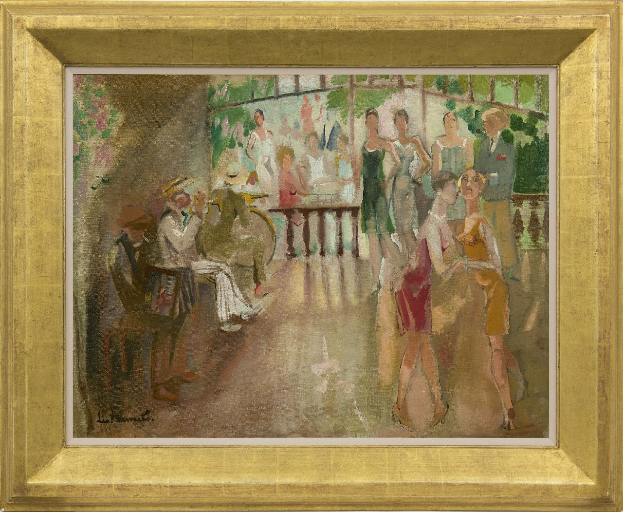 Bervoets L. | Leo Bervoets | Schilderijen te koop aangeboden | Dancing, olieverf op doek 52,1 x 68,0 cm, gesigneerd linksonder Bervoets L. | Leo Bervoets | Schilderijen te koop aangeboden | Dancing, olieverf op doek 52,1 x 68,0 cm, gesigneerd linksonder