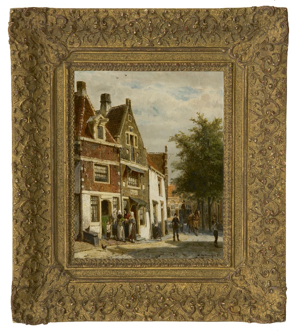 Springer C. | Cornelis Springer, De Leliestraat in Hoorn, olieverf op paneel 25,0 x 19,8 cm, gesigneerd rechtsonder en gedateerd '88 Springer C. | Cornelis Springer, De Leliestraat in Hoorn, olieverf op paneel 25,0 x 19,8 cm, gesigneerd rechtsonder en gedateerd '88