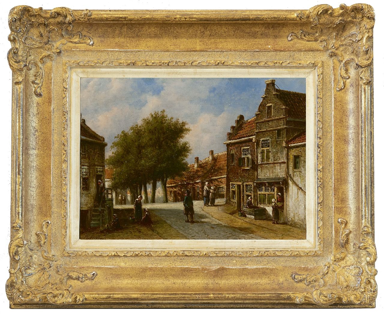 Vertin P.G. | Petrus Gerardus Vertin, De hoek Dijk/Sint Janstraat in Enkhuizen, olieverf op paneel 17,5 x 24,5 cm, gesigneerd linksonder Vertin P.G. | Petrus Gerardus Vertin, De hoek Dijk/Sint Janstraat in Enkhuizen, olieverf op paneel 17,5 x 24,5 cm, gesigneerd linksonder