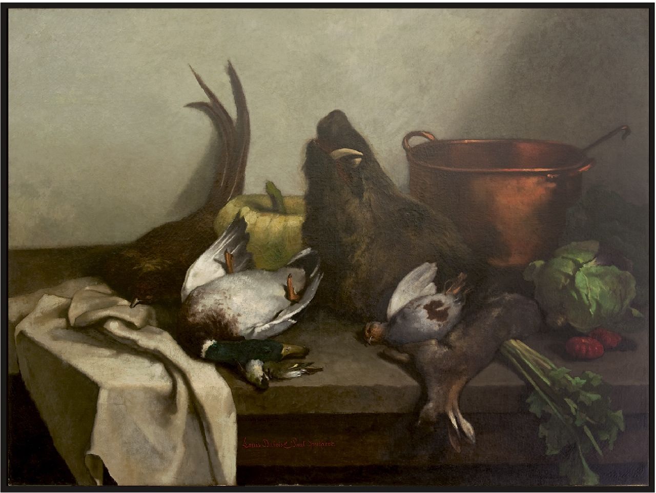Dubois/Speekaert L./L. | Louis/Léopold Dubois/Speekaert | Schilderijen te koop aangeboden | Stilleven met gevogelte, olieverf op doek 105,5 x 141,0 cm, gesigneerd middenonder door beide kunstenaars Dubois/Speekaert L./L. | Louis/Léopold Dubois/Speekaert | Schilderijen te koop aangeboden | Stilleven met gevogelte, olieverf op doek 105,5 x 141,0 cm, gesigneerd middenonder door beide kunstenaars