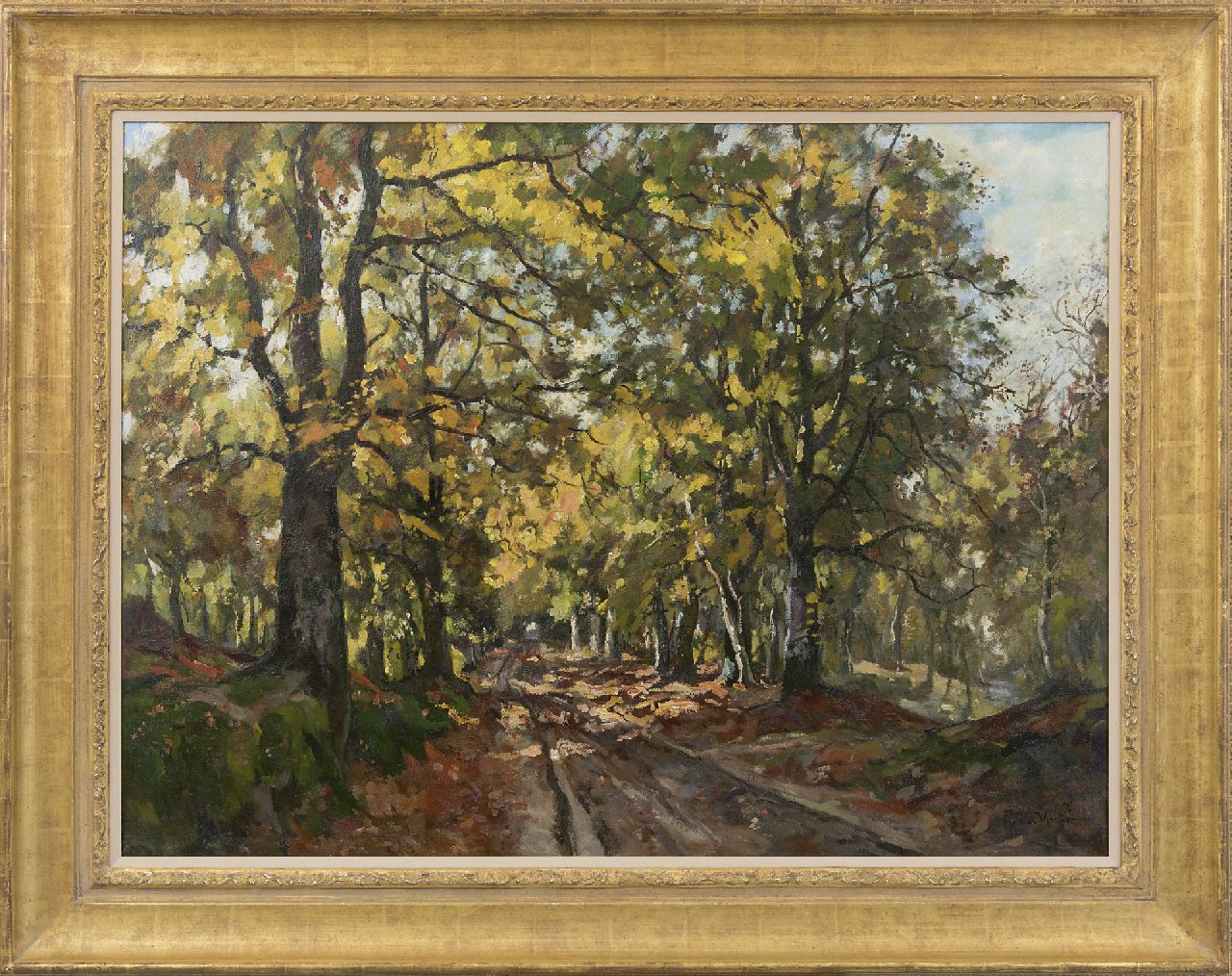 Vuuren J. van | Jan van Vuuren, In het Leuvenumse bos, olieverf op doek 75,5 x 100,5 cm, gesigneerd rechtsonder