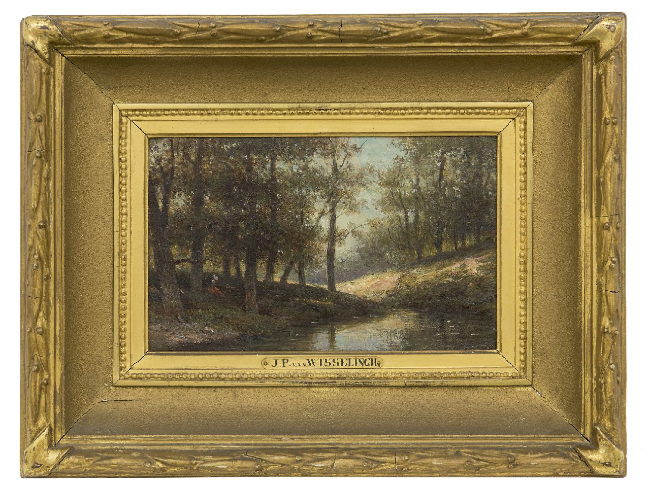 Wisselingh J.P. van | Johannes Pieter van Wisselingh | Schilderijen te koop aangeboden | Bij de bosbeek, olieverf op paneel 14,5 x 23,4 cm, zonder lijst Wisselingh J.P. van | Johannes Pieter van Wisselingh | Schilderijen te koop aangeboden | Bij de bosbeek, olieverf op paneel 14,5 x 23,4 cm, zonder lijst