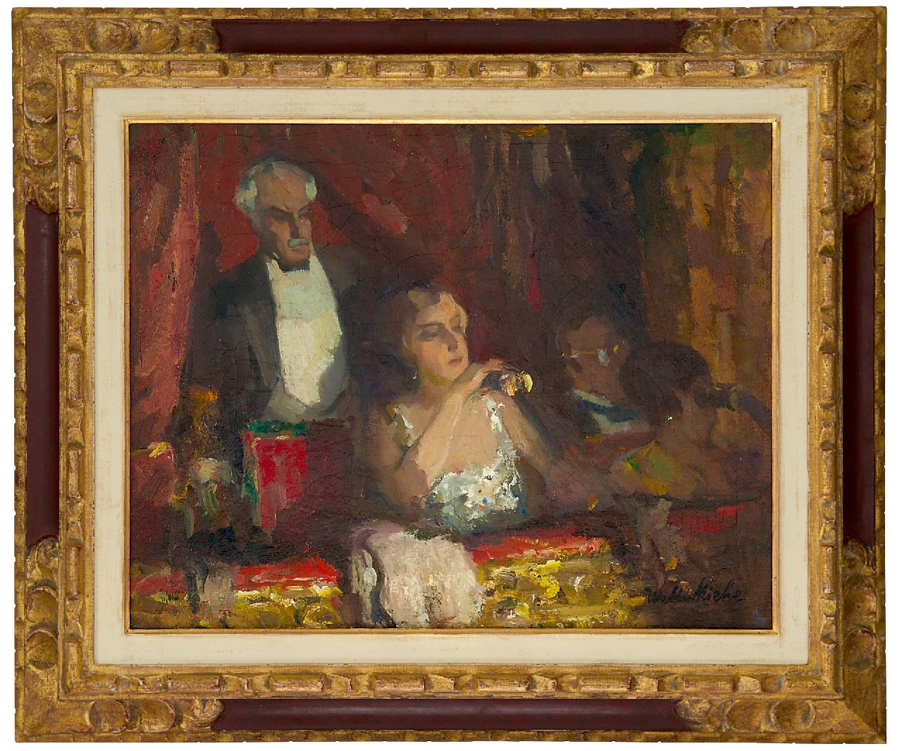 Miehe W. | Walter Miehe, In de loge, olieverf op doek 40,0 x 50,3 cm, gesigneerd rechtsonder Miehe W. | Walter Miehe, In de loge, olieverf op doek 40,0 x 50,3 cm, gesigneerd rechtsonder
