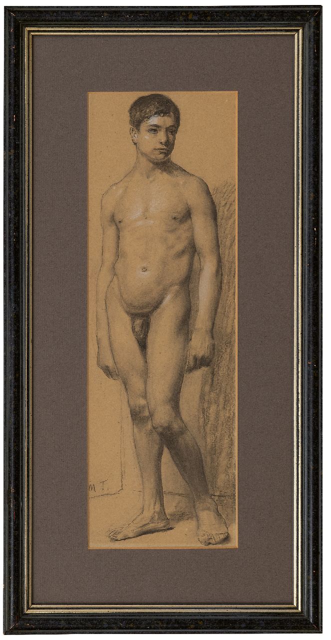 Thedy M.E.G. | Maximilian Eduard Gallus 'Max' Thedy | Aquarellen en tekeningen te koop aangeboden | Academiestudie, houtskool en krijt op papier 33,6 x 11,1 cm, gesigneerd linksonder met initialen Thedy M.E.G. | Maximilian Eduard Gallus 'Max' Thedy | Aquarellen en tekeningen te koop aangeboden | Academiestudie, houtskool en krijt op papier 33,6 x 11,1 cm, gesigneerd linksonder met initialen