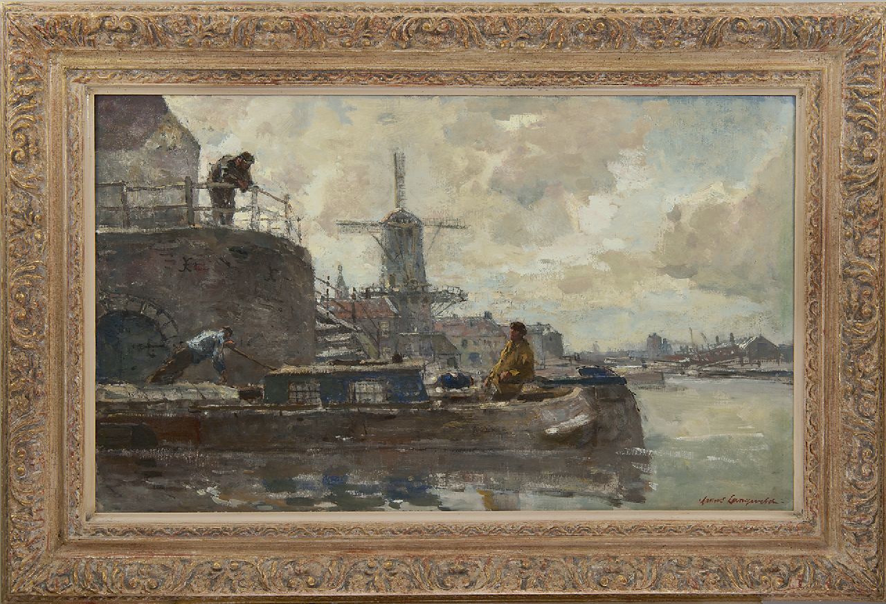Langeveld F.A. | Franciscus Arnoldus 'Frans' Langeveld | Schilderijen te koop aangeboden | Molen aan het water, Amsterdam, olieverf op doek 48,3 x 80,2 cm, gesigneerd rechtsonder Langeveld F.A. | Franciscus Arnoldus 'Frans' Langeveld | Schilderijen te koop aangeboden | Molen aan het water, Amsterdam, olieverf op doek 48,3 x 80,2 cm, gesigneerd rechtsonder