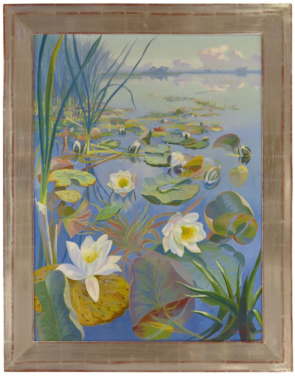 Smorenberg D. | Dirk Smorenberg, Waterlelies, olieverf op doek 95,8 x 72,3 cm, gesigneerd rechtsonder en gedateerd '22 Smorenberg D. | Dirk Smorenberg, Waterlelies, olieverf op doek 95,8 x 72,3 cm, gesigneerd rechtsonder en gedateerd '22