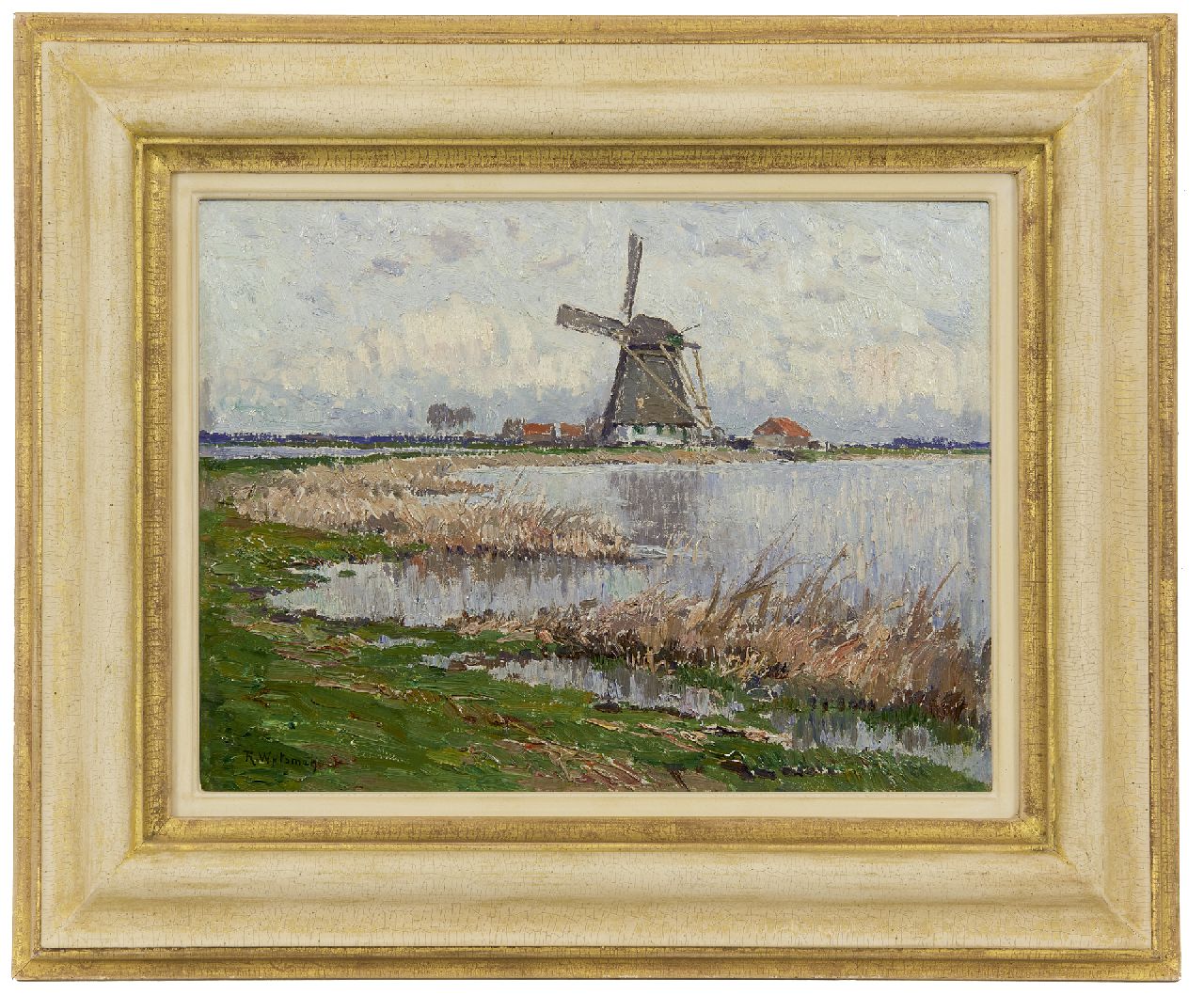 Wytsman R.P.  | 'Rodolphe' Paul Wytsman, De Prinsenmolen te Hillegersberg, olieverf op paneel 26,9 x 36,0 cm, gesigneerd linksonder