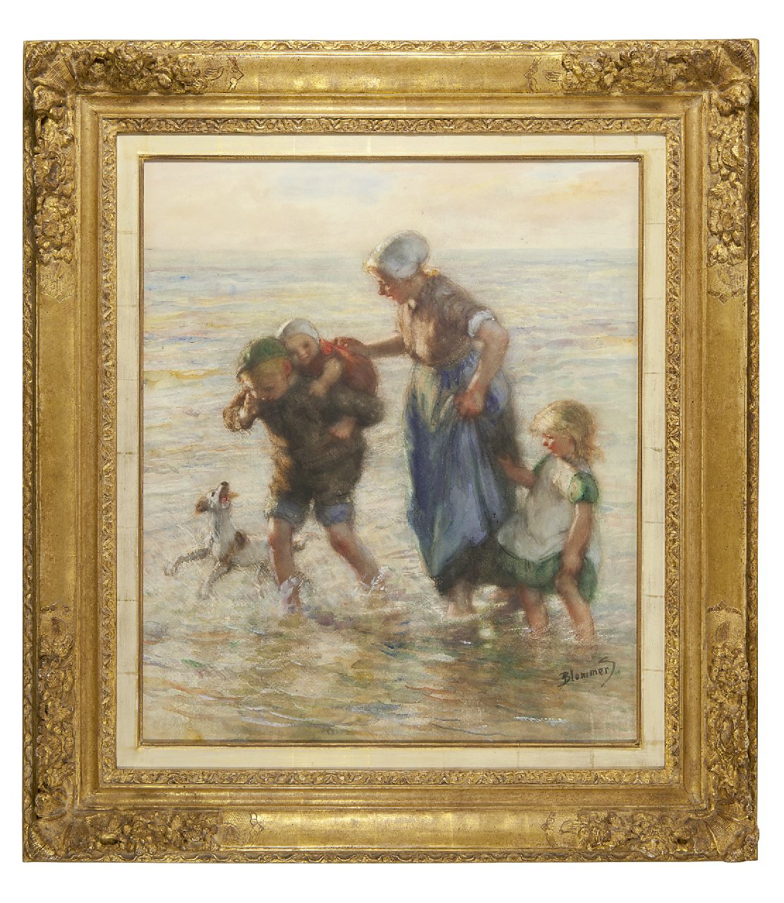 Blommers B.J. | Bernardus Johannes 'Bernard' Blommers, Bij de zee, aquarel op papier 61,6 x 51,8 cm, gesigneerd rechtsonder Blommers B.J. | Bernardus Johannes 'Bernard' Blommers, Bij de zee, aquarel op papier 61,6 x 51,8 cm, gesigneerd rechtsonder