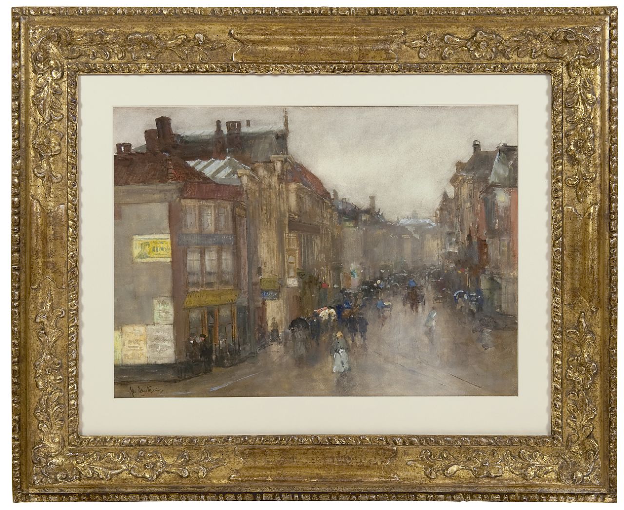 Arntzenius P.F.N.J. | Pieter Florentius Nicolaas Jacobus 'Floris' Arntzenius, De Wagenstraat bij de Wagenbrug, Den Haag, aquarel op papier 36,3 x 49,7 cm, gesigneerd linksonder Arntzenius P.F.N.J. | Pieter Florentius Nicolaas Jacobus 'Floris' Arntzenius, De Wagenstraat bij de Wagenbrug, Den Haag, aquarel op papier 36,3 x 49,7 cm, gesigneerd linksonder