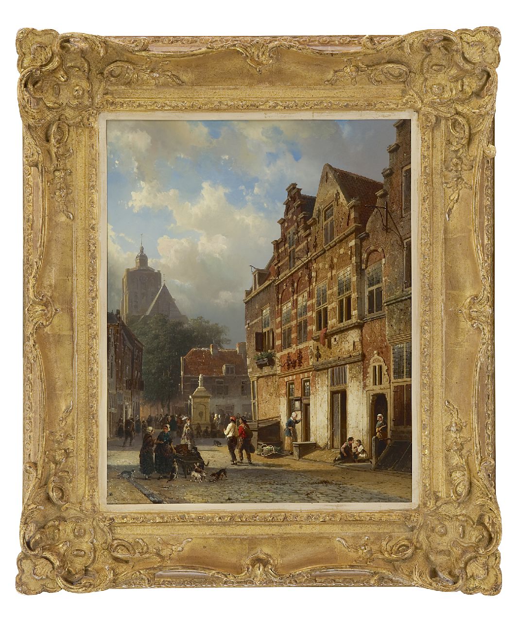 Springer C. | Cornelis Springer, De Koopmanstraat en het Wellerondom in Brielle, olieverf op paneel 50,1 x 40,0 cm, gesigneerd linksonder voluit en rechtsonder met monogram en r.o. gedateerd '54 Springer C. | Cornelis Springer, De Koopmanstraat en het Wellerondom in Brielle, olieverf op paneel 50,1 x 40,0 cm, gesigneerd linksonder voluit en rechtsonder met monogram en r.o. gedateerd '54