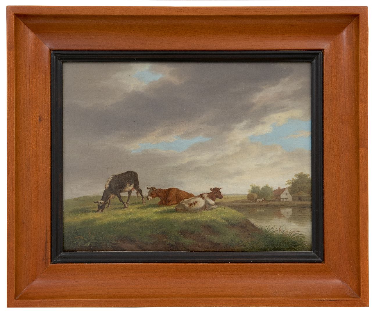 Burgh H.A. van der | Hendrik Adam van der Burgh | Schilderijen te koop aangeboden | Koeien in een landschap met boerderij, olieverf op paneel 20,4 x 26,3 cm, gesigneerd linksonder en gedateerd 1821 Burgh H.A. van der | Hendrik Adam van der Burgh | Schilderijen te koop aangeboden | Koeien in een landschap met boerderij, olieverf op paneel 20,4 x 26,3 cm, gesigneerd linksonder en gedateerd 1821