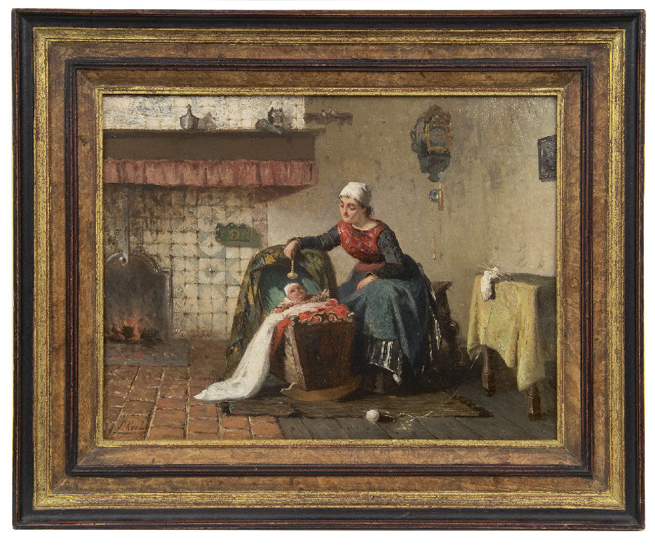 Kool S.C. | Sipke 'Cornelis' Kool | Schilderijen te koop aangeboden | Moeder en kind bij het haardvuur, olieverf op paneel 26,6 x 35,0 cm, gesigneerd linksonder en gedateerd 1881, zonder lijst Kool S.C. | Sipke 'Cornelis' Kool | Schilderijen te koop aangeboden | Moeder en kind bij het haardvuur, olieverf op paneel 26,6 x 35,0 cm, gesigneerd linksonder en gedateerd 1881, zonder lijst